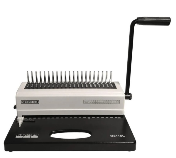 Брошюровщик Office Kit B2115L  A4/перф.15л.сшив./макc. 450л./пластик. пруж. до 51мм фото
