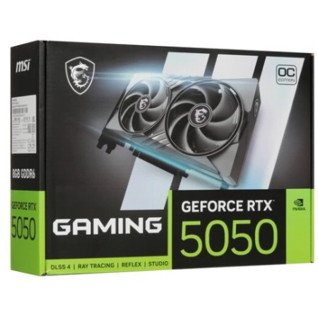 Видеокарта PCI-E 8Gb MSI RTX 5050 8G GAMING OC 128bit GDDR6 GDDR6 2632/20000 HDMIx1 DPx3 HDCP Ret фото