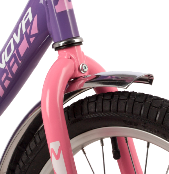 (м) Велосипед детский NOVATRACK 18"183VECTOR.LC22 фиолетовый, защита А-тип, тормоз нож., крылья и ба фото