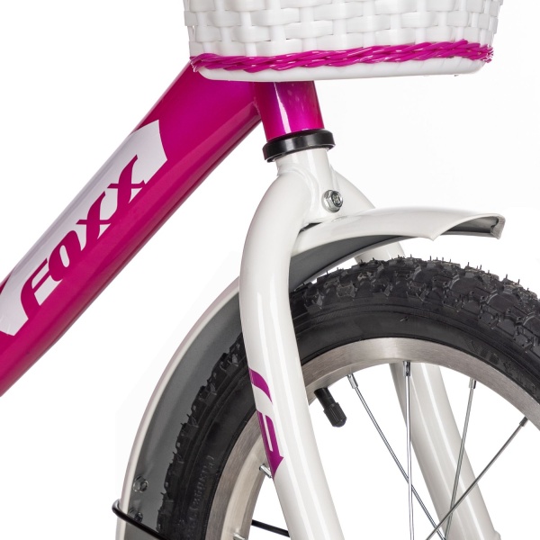 (м) Велосипед детский FOXX 16"164SIMPLE.PN5  розовый, сталь, тормоз нож, крылья, багажник, полная за фото