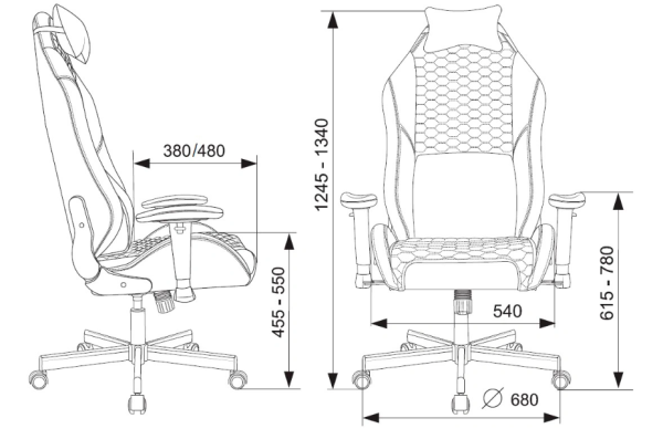 Кресло игровое Knight Neon черный/желтый соты экокожа с подголов. крестов. металл KNIGHT NEON YELLOW фото