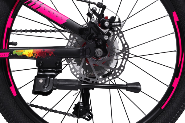 (м) Велосипед детский LTBIKE 22" SKILL, алюминий, рама 11", 6-ск, черный/розовый фото