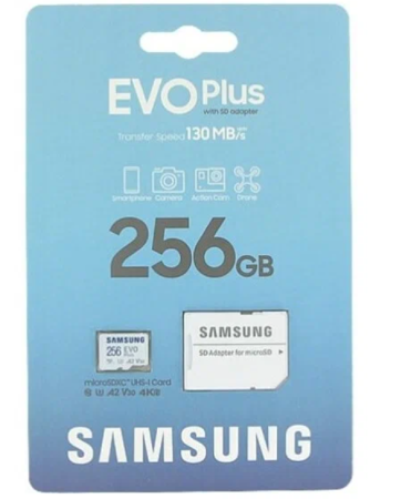 Карта памяти MicroSDXC  256GB Samsung Class 10 Evo Plus U3 (130 Mb/s) (MB-MC256KA/EU) фото