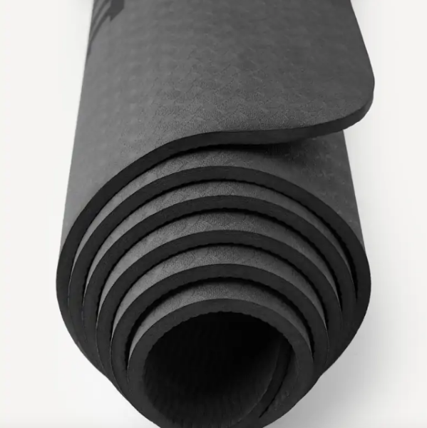 Коврик для йоги STARFIT FM-201, ТПЭ, 0,6 см, 183x61 см, черный фото