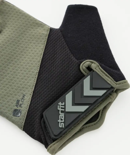 Перчатки для фитнеса STARFIT WG-204, черный/хаки (S) фото