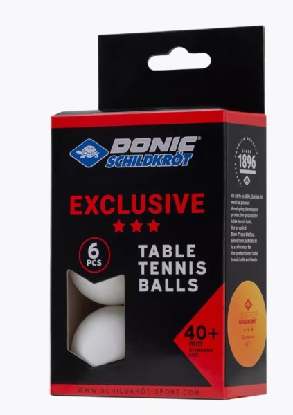 Мяч н/т Donic-Schildkröt 3* Exclusive, белый (6 шт.), коробка купить ЦИТ Мяч н/т Donic-Schildkröt 3* Exclusive, белый (6 шт.), коробка фото