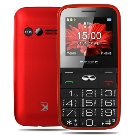 Мобильный телефон TEXET TM-B227 Red (Красный) (2 SIM) фото