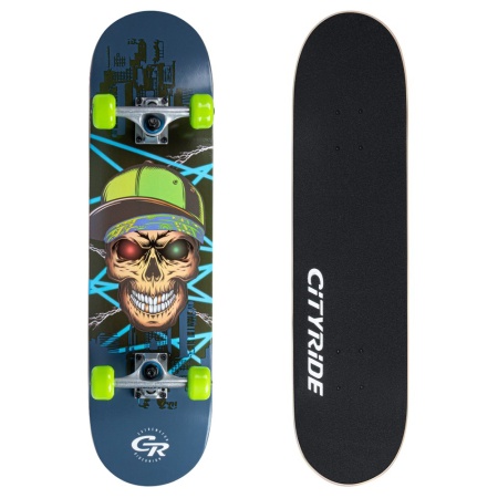Скейтборд CityRide JB4200189, дека клен 9 сл., размер 31"*8", колеса: 54*36мм 78А, PU, ABEC-7 карбон фото