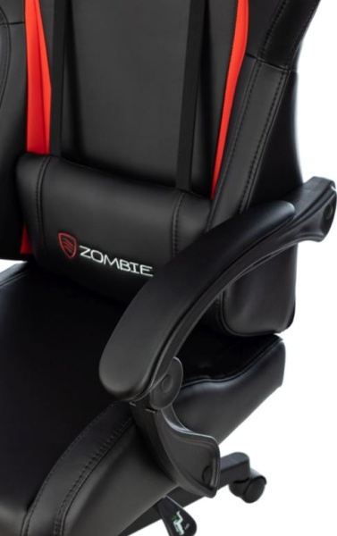 Кресло игровое Zombie GAME TETRA черный/красный эко.кожа крестов. пластик ZOMBIE GAME TETRA BR  фото