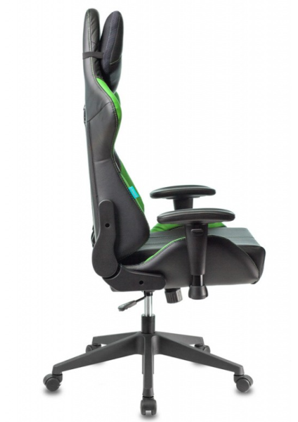 Кресло игровое Zombie VIKING 5 AERO черный/салатовый эко.кожа с подголов. крестов. пластик VIKING 5  фото