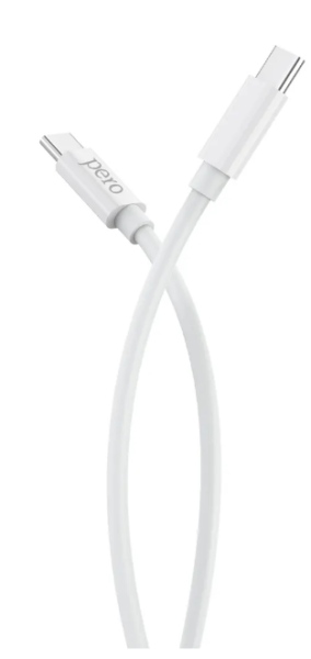 Кабель Type-C - Type-C PERO DC-08 1м белый PRDC-08TT1MW купить ЦИТ Кабель Type-C - Type-C PERO DC-08 1м белый PRDC-08TT1MW фото