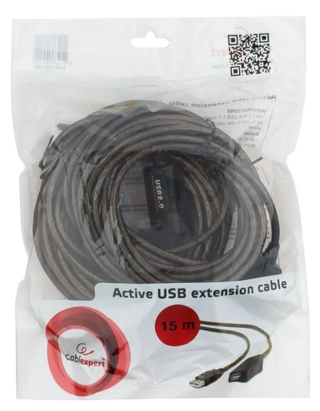 Удлинитель USB 2,0 15м Активный Cablexpert Cablexpert UAE-01-15M, AM/AF фото