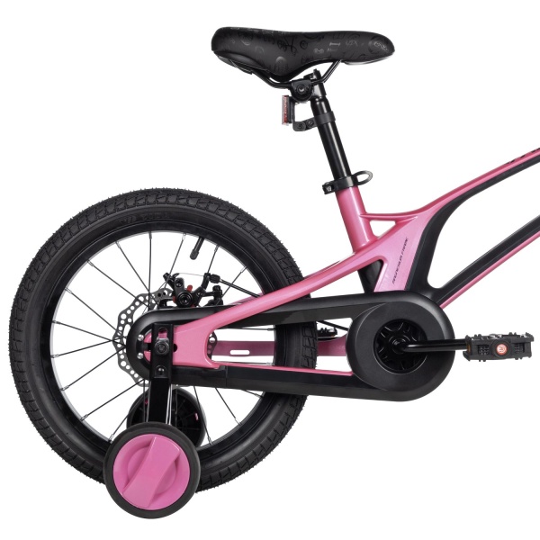 (м) Велосипед детский NOVATRACK 16"16MD.FLIGHT.PN5 Магний-алюминий.рама, розовый, полная защ.цепи, Д фото