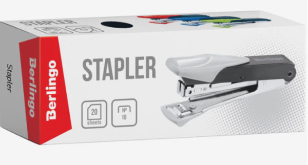 Степлер №10 до 20л. Berlingo "Power TX", металлический корпус, зеленый KSn_20010 фото