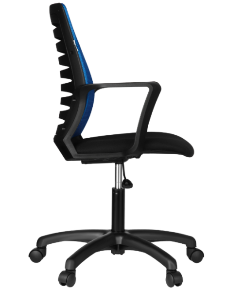 Кресло Helmi HL-M16 "Webstar", спинка ткань-сетка синяя/сиденье ткань черная фото