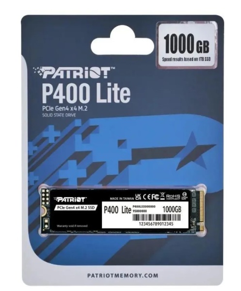 Накопитель SSD 1Tb M.2 2280 Patriot P400 Lite 3500/2700 NVMe PCIEx4 (P400LP1KGM28H) фото