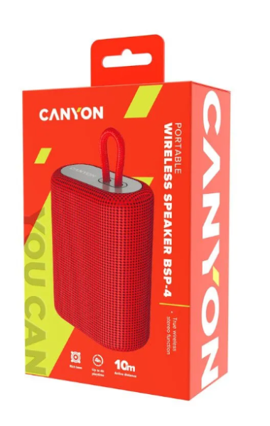 Колонка Bluetooth CANYON BSP-4 Красный (DL1CNECBTSP4R) купить ЦИТ Колонка Bluetooth CANYON BSP-4 Красный (DL1CNECBTSP4R) фото
