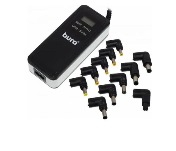 Адаптер AC Buro BUM-0065A90 автоматический 90W 15V-20V 11-connectors 5A 1xUSB 2.1A от бытовой электр фото