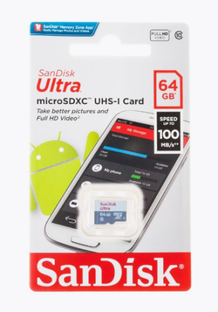 Карта памяти MicroSD 64GB SanDisk Сlass 10 UHS-I (100 Mb/s) SDSQUNR-064G-GN3MN фото