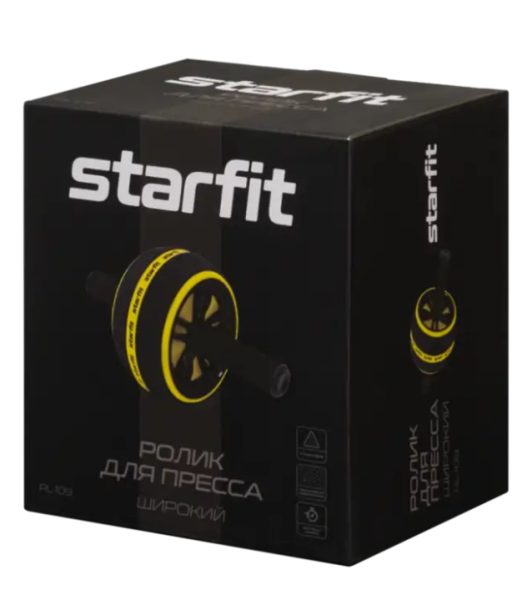 Ролик для пресса STARFIT RL-109, широкий, красный/черный фото