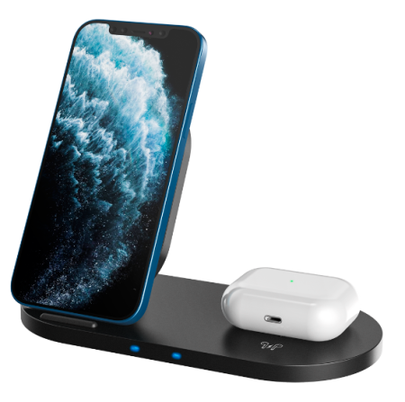 Беспроводное зарядное устройство CANYON WS-202 2в1 Черный (TB2CNSWCS202B) фото