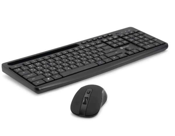 Комплект клавиатура + мышь Oklick S275W черный USB беспроводная фото