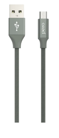 Кабель USB - MicroUSB PERO DC-02 1м серый (PRDC-02MU1MGR) фото