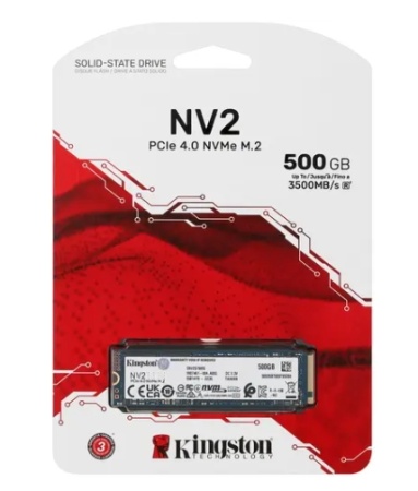 Накопитель SSD 500Gb M.2 2280 Kingston NV2 3500/2100 NVMe PCIEx4 (SNV2S/500G) фото