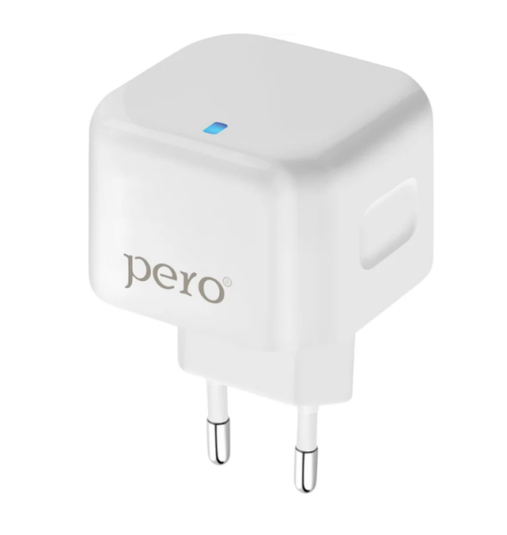 Сетевое зарядное устройство PERO TC10 USB-C 20W + USB-A +Type-C кабель белый ТС10CCWH фото