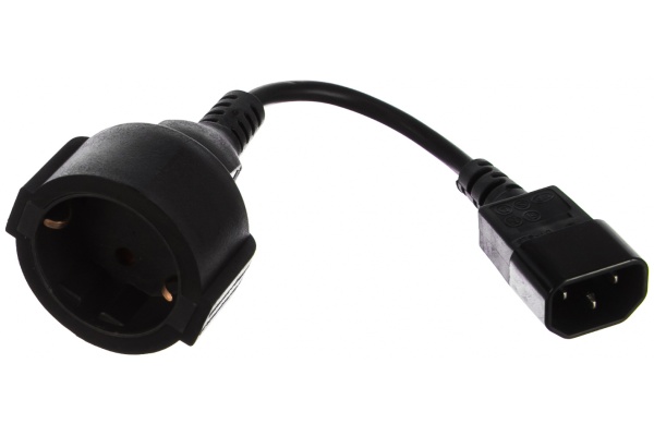 Кабель питания Cablexpert PC-SFC14M-01, 15 см, C14 - евророзетка фото