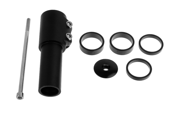 Удлинитель штока вилки KL-4025C KENLI для безрезьбовой рулевой колонки 1-1/8", алюминиевый черный фото