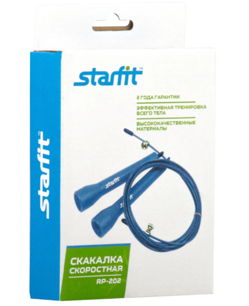 Скакалка STARFIT RP-202 ПВХ скоростная, цвет в ассорт 3м фото
