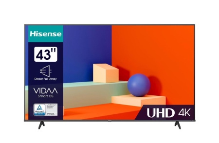 Телевизор LED Hisense 43" 43A6K Smart Frameless черный 4K UltraHD/60Hz/DVB-T/DVB-T2/DVB-C/DVB-S/DVB- фото