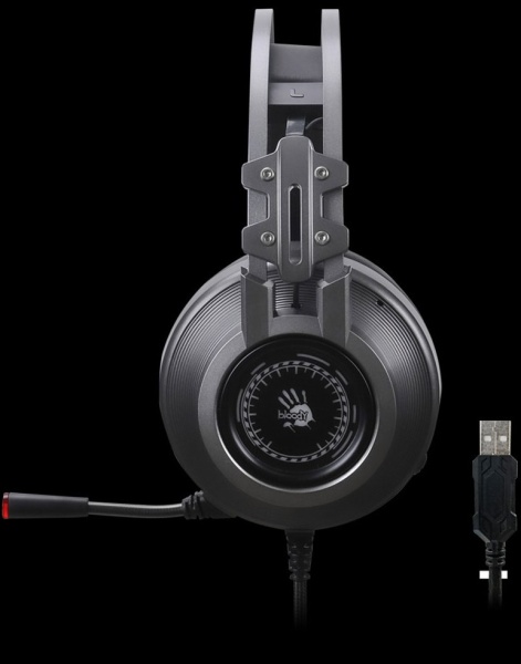 Игровые наушники с микрофоном A4 Bloody J527 серый USB фото
