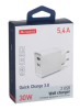 Сетевое зарядное устройство "Maverick Super Power"  2 USB, 5.4A, 30W, Quick Charge 3.0 + SMART IC фото