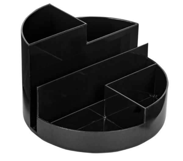 Подставка-органайзер BRAUBERG ROUND, 6 отделений, 130х130х90 мм, черная, 238100 фото