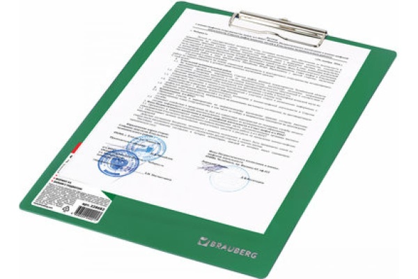 Доска-планшет BRAUBERG Contract сверхпрочная с прижимом А4 (313х225мм),пластик, 1,5мм,228682, 223490 фото