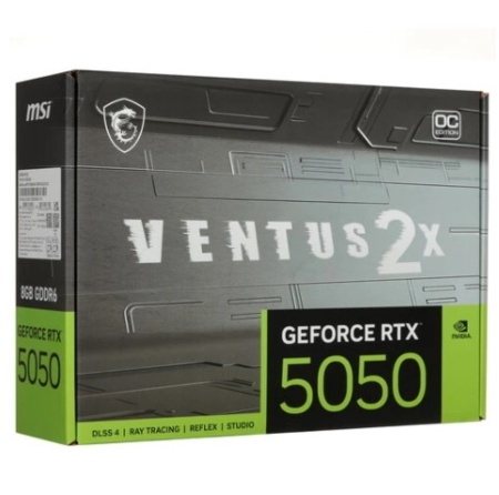 Видеокарта PCI-E 8Gb MSI RTX 5050 8G VENTUS 2X OC 128bit GDDR6 2602/28000 HDMIx1 DPx3 HDCP Ret фото