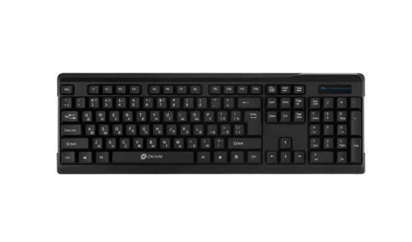 Комплект клавиатура + мышь Oklick 230M черный USB беспроводная фото