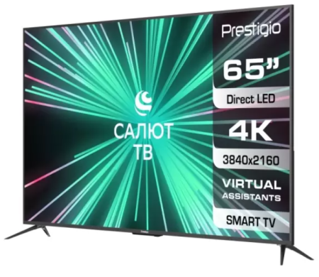 Телевизор LED PRESTIGIO 65" PTV65SS07XBK Ultra HD/60Hz/DVB-T2/DVB-C/DVB-S2/USB/WiFi/Smart TV фото