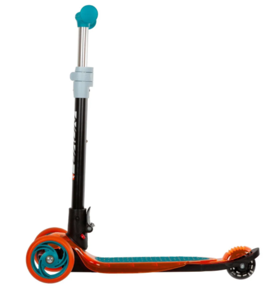 Самокат-кикборд NOVATRACK 120PROT.RAINBOW.BL20 с прозрачной платформой, подростковый, складной механ фото