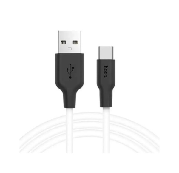 Кабель USB - Type-C HOCO X21 1.0m ч/б (6957531071402) фото