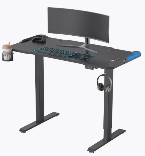 Стол для компьютера Cactus подъёмный столешница МДФ карбон каркас черный CS-ED-GBK  фото