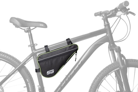 Велосумка под раму, модель STG FB-002, размер 30х17х6 см, черный/зеленый фото