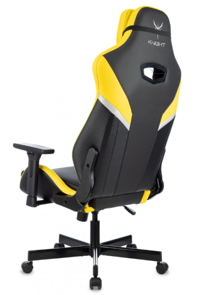 Кресло игровое Knight Thunder 5X черный/желтый эко.кожа крестов. металл KNIGHT THUNDER 5X Y  фото