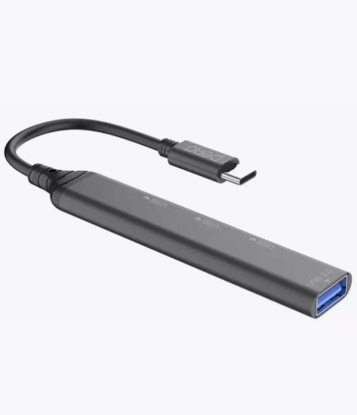 Хаб USB 3.0 PERO MH02 USB-С TO USB 3.0+USB 2.0+USB 2.0+USB 2.0, серый MH02GR фото