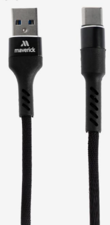 Кабель USB - Type-C "Maverick" C4 1,2м текстиль/металл черный фото