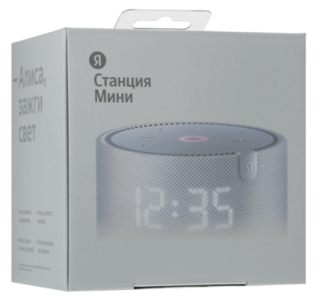 Умная колонка Яндекс Станция Мини с часами серый (YNDX-00020G) фото