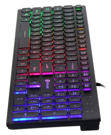 Клавиатура Oklick 550ML черный USB slim Multimedia LED фото