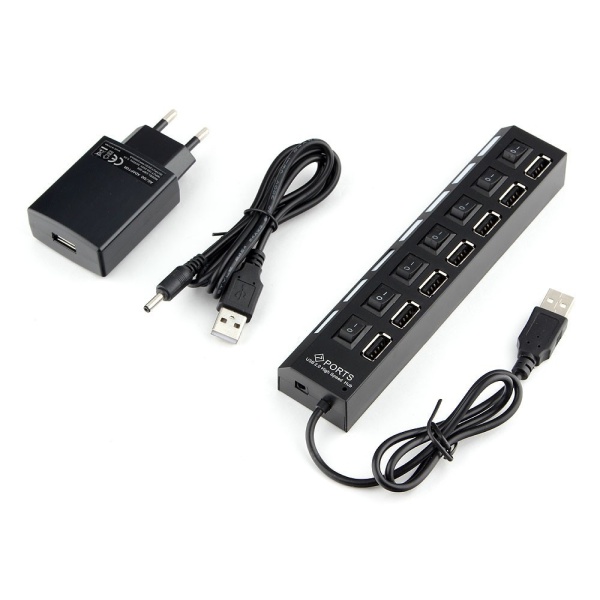 Хаб USB 2.0 Gembird UHB-U2P7-02 черный фото